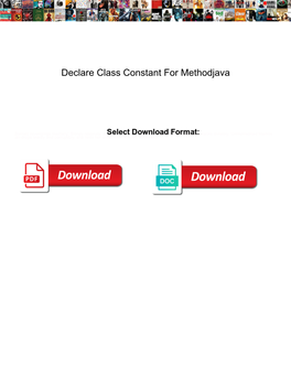 Declare Class Constant for Methodjava