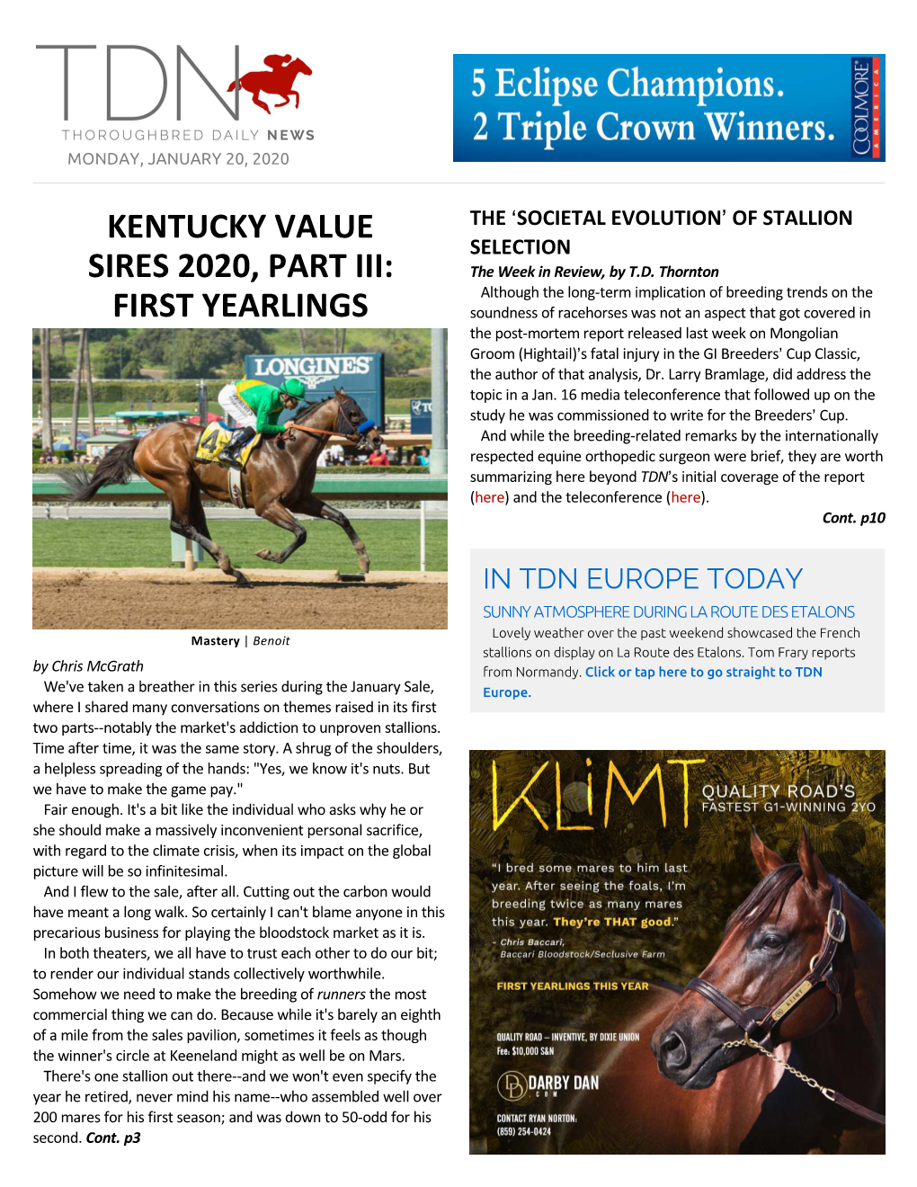 Kentucky Value Sires 2020, Part