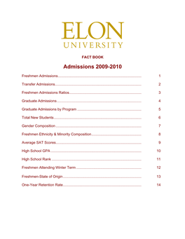 Admissions 2009-2010