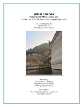 Salinas Reservoir Water Quality Report