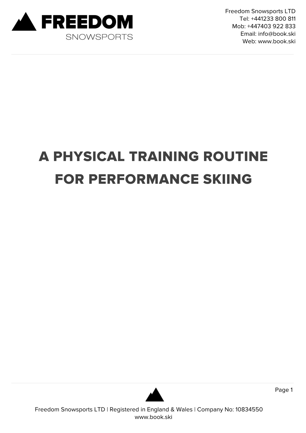 A Physical Training Routine for Skiers