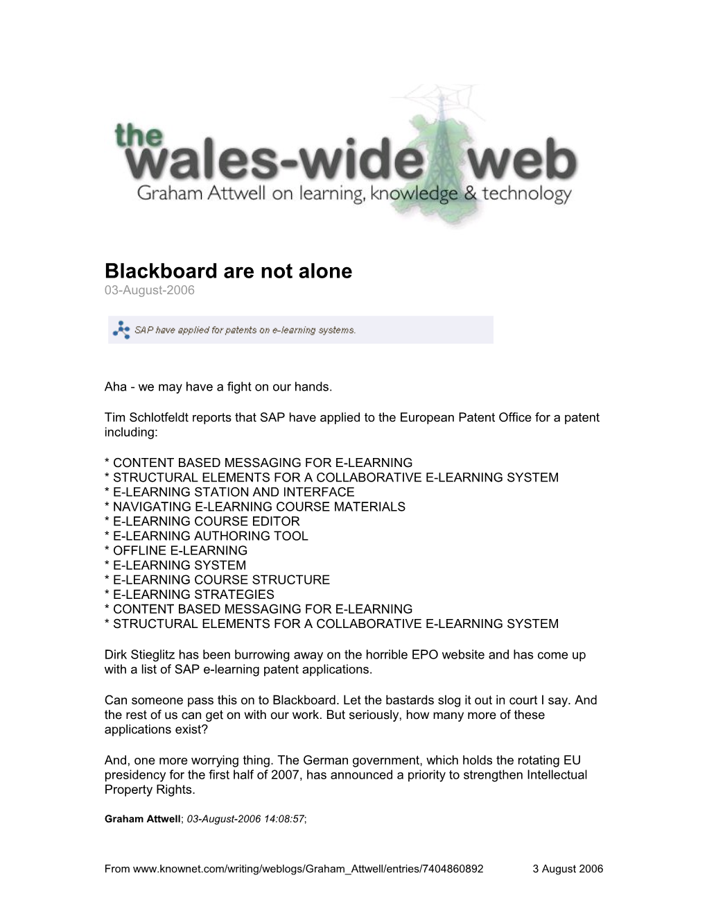 Blackboard Are Not Alone