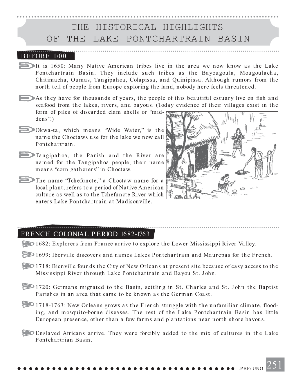 The Historical Highlights of the Lake Pontchartrain Basin