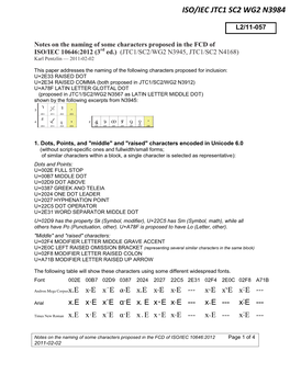 Iso/Iec Jtc1 Sc2 Wg2 N3984