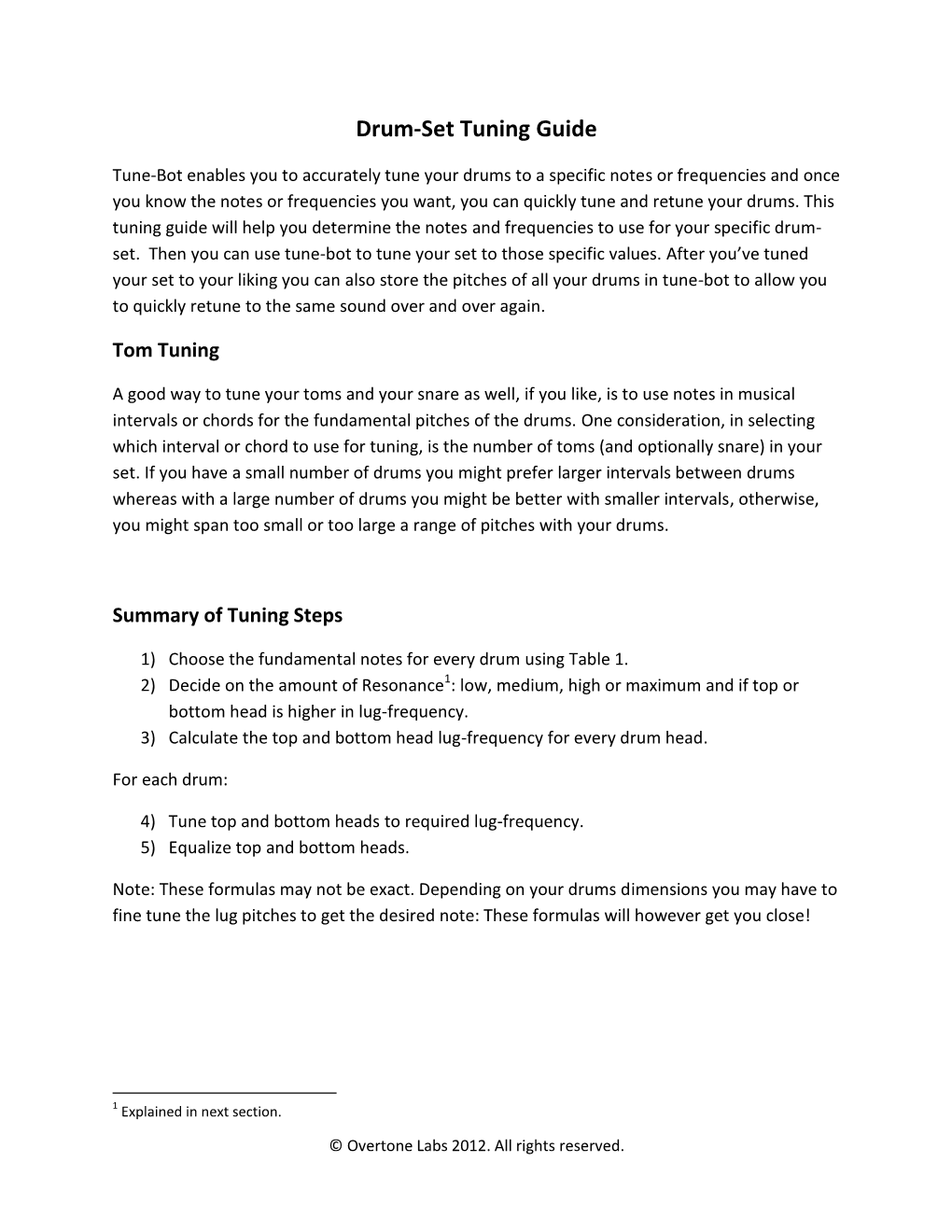 Drum-Set Tuning Guide