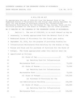 Sixteenth Congress of the Federated States of Micronesia