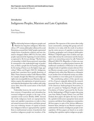 Indigenous Peoples, Marxism and Late Capitalism