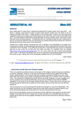 Exeter and District Local Group Newsletter No