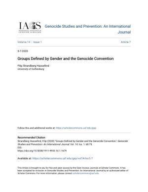Groups Defined by Gender and the Genocide Convention," Genocide Studies and Prevention: an International Journal: Vol