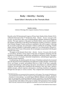 Body – Identy – Society