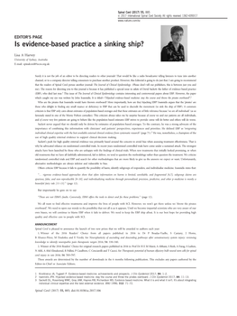 Is Evidence-Based Practice a Sinking Ship&Quest;