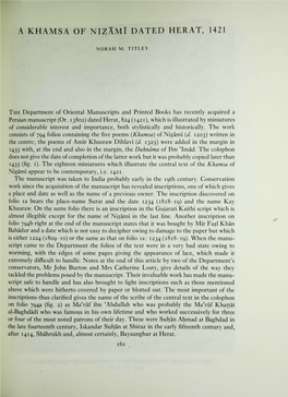 A KHAMSA of Nizami DATED HERAT, 1421