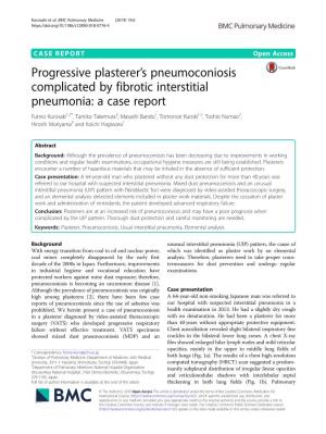 Progressive Plasterer's Pneumoconiosis Complicated By