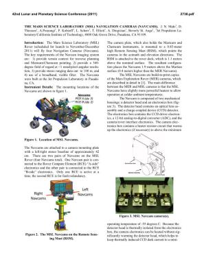 The Mars Science Laboratory (Msl) Navigation Cameras (Navcams)