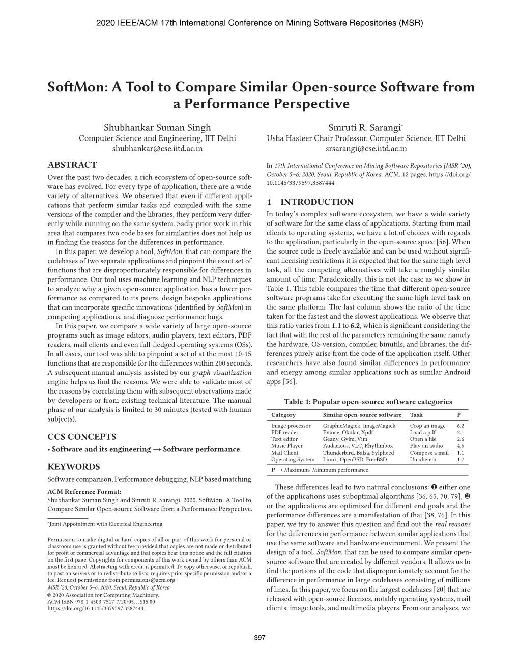 A Tool to Compare Similar Open-Source Software from a Performance Perspective