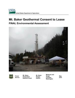 Mt. Baker Geothermal Consent to Lease FINAL Environmental Assessment
