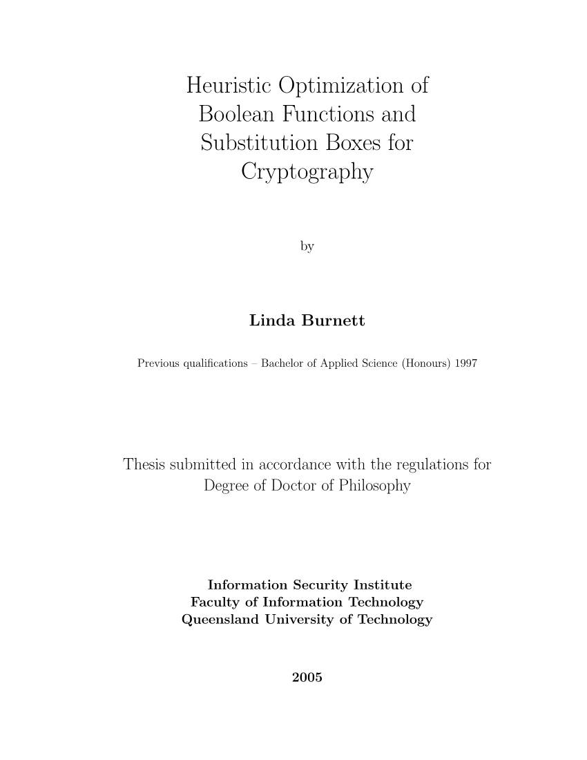 Heuristic Optimization of Boolean Functions and Substitution Boxes for Cryptography