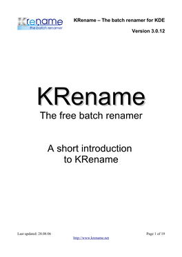 The Free Batch Renamer a Short Introduction to Krename