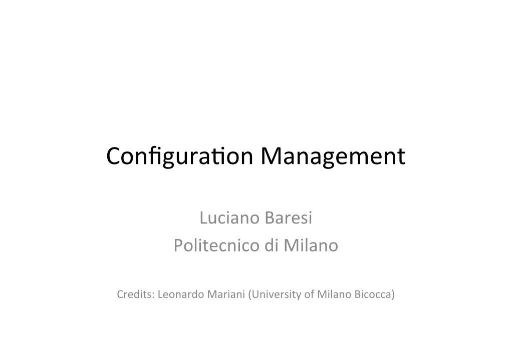 Configuraion Management