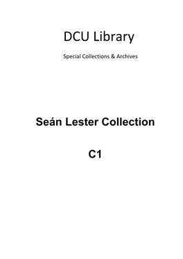 Seán Lester Collection Finding