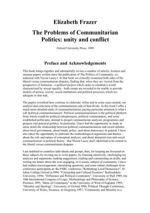 Problems of Communitarian Politics: Preface and Introduction