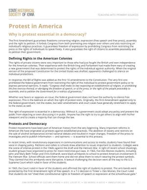 Protest in America Teaching Guide