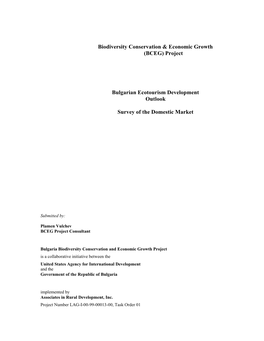 Biodiversity Conservation & Economic Growth (BCEG