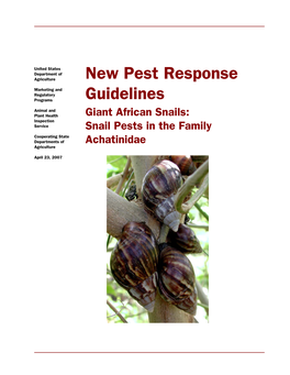 New Pest Response Guidelines
