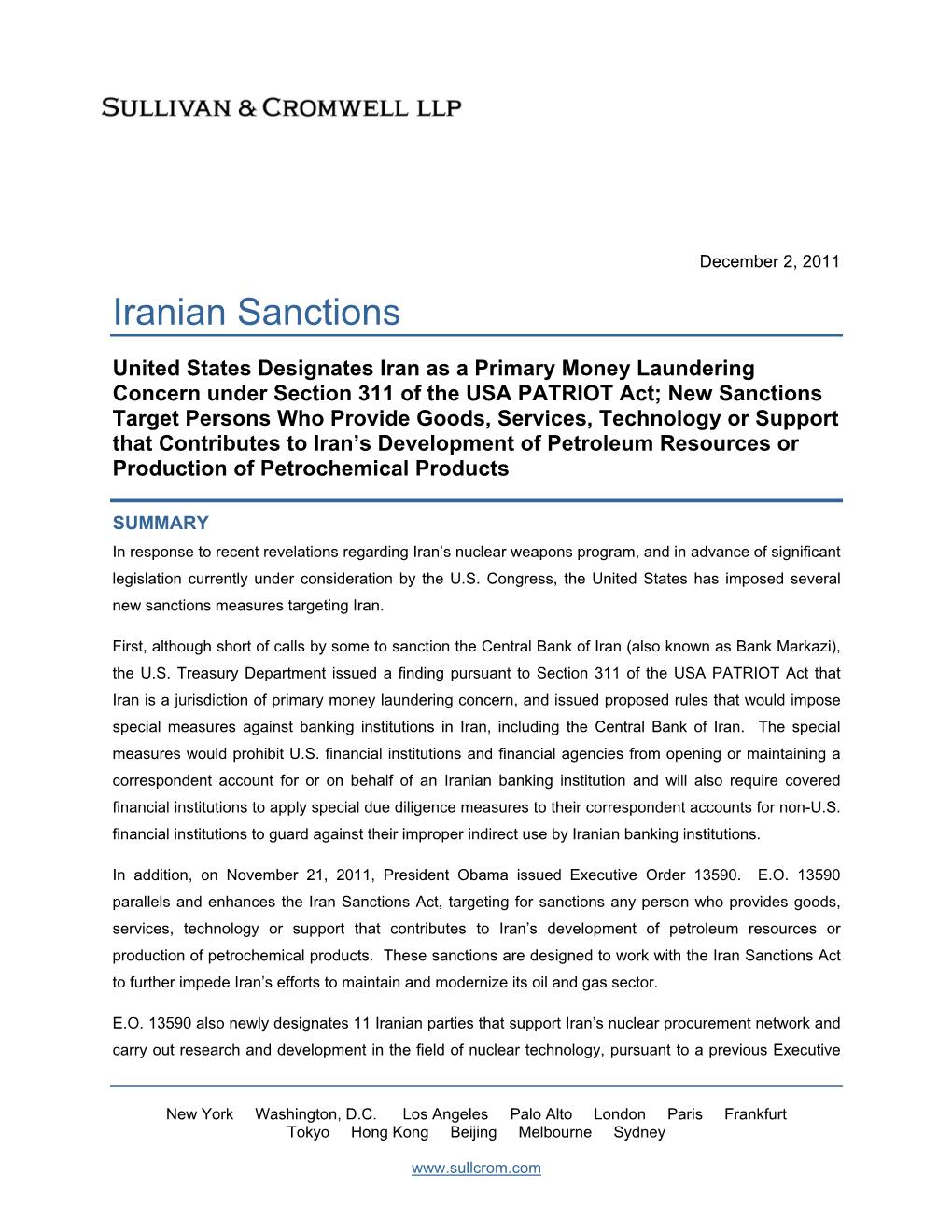 Iranian Sanctions