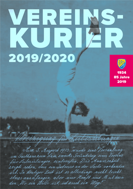 Der Vereinskurier 2019/2020 Ist Nun Auch Online Verfügbar. Zum Lesen Klicken!