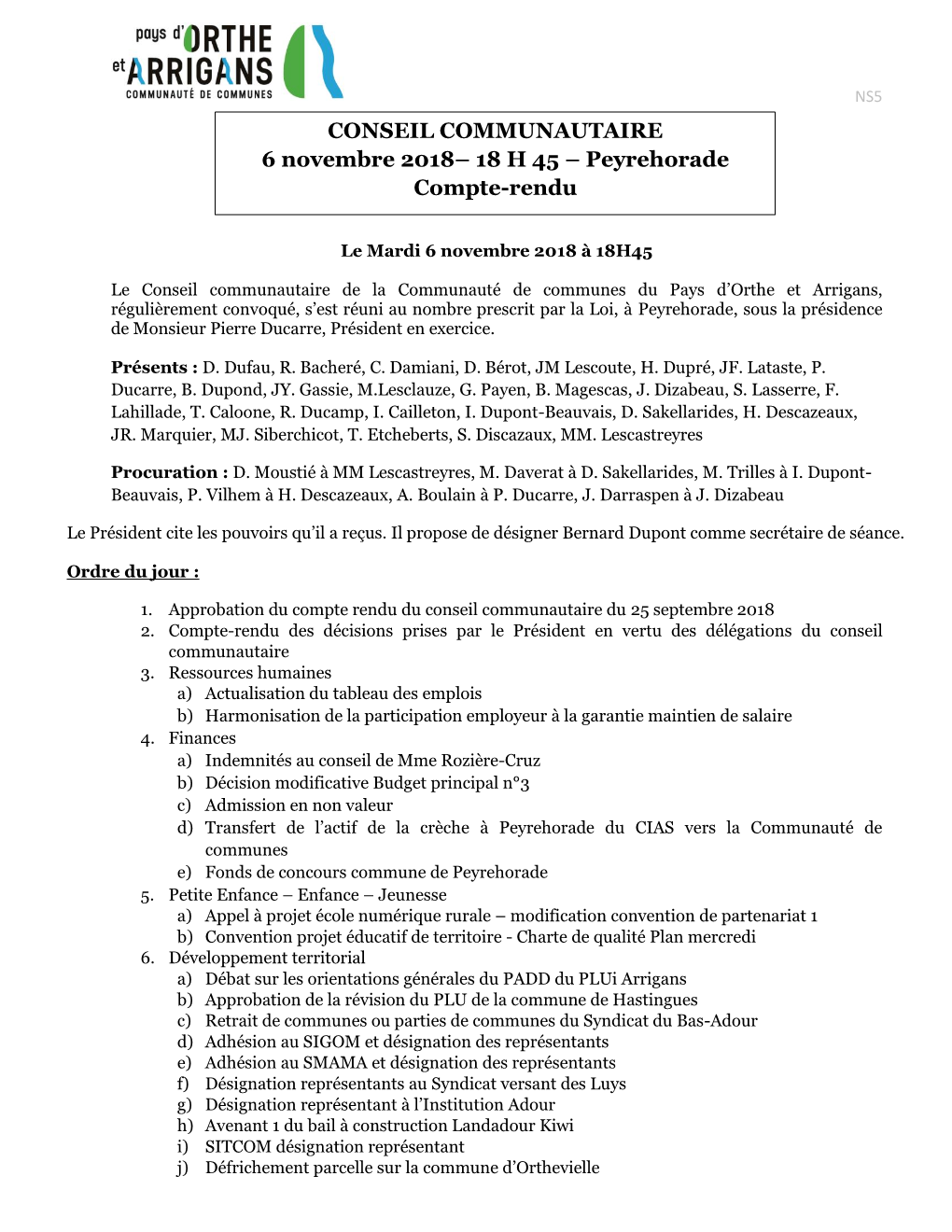 Peyrehorade Compte-Rendu