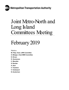 Joint Metro-North and Long Island Committees Meeting February 2019