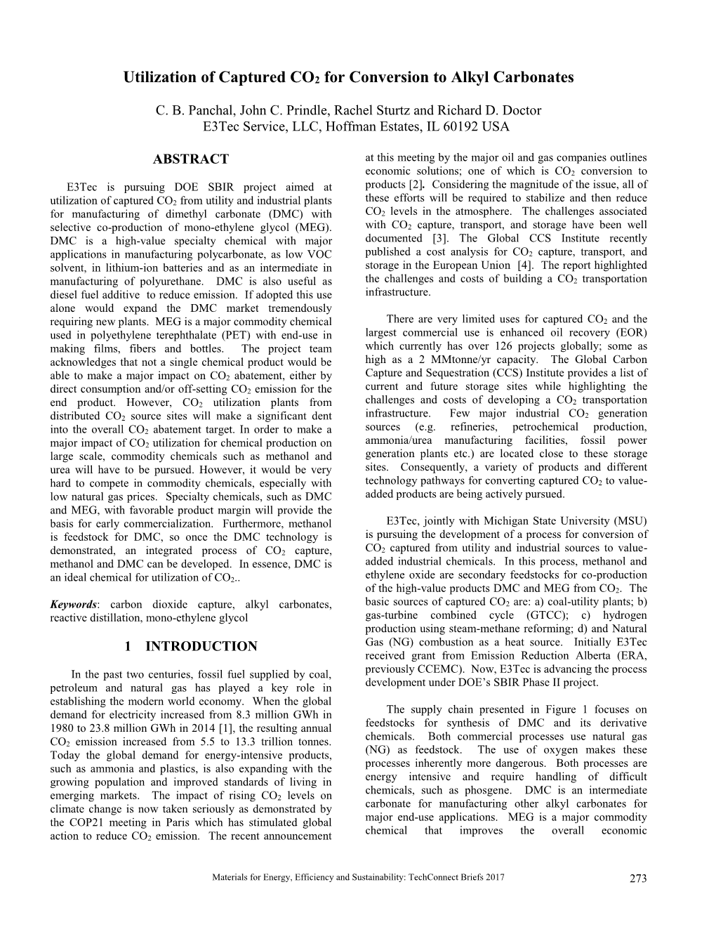 Utilization of Captured CO2 for Conversion to Alkyl Carbonates