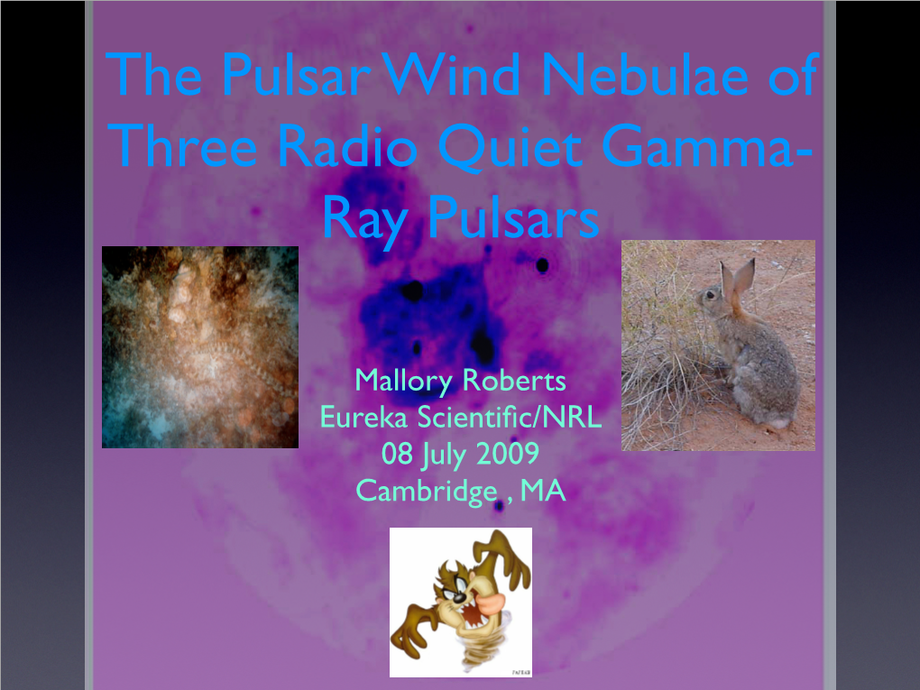The Pulsar Wind Nebulae of Three Radio Quiet Gamma- Ray Pulsars