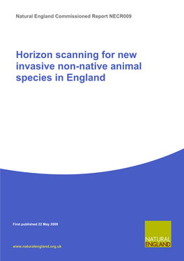 Horizon Scanning for New Invasive Non-Native Animal Species in England