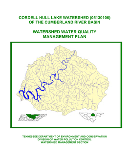 Cordell Hull Lake Water Quality Management Plan