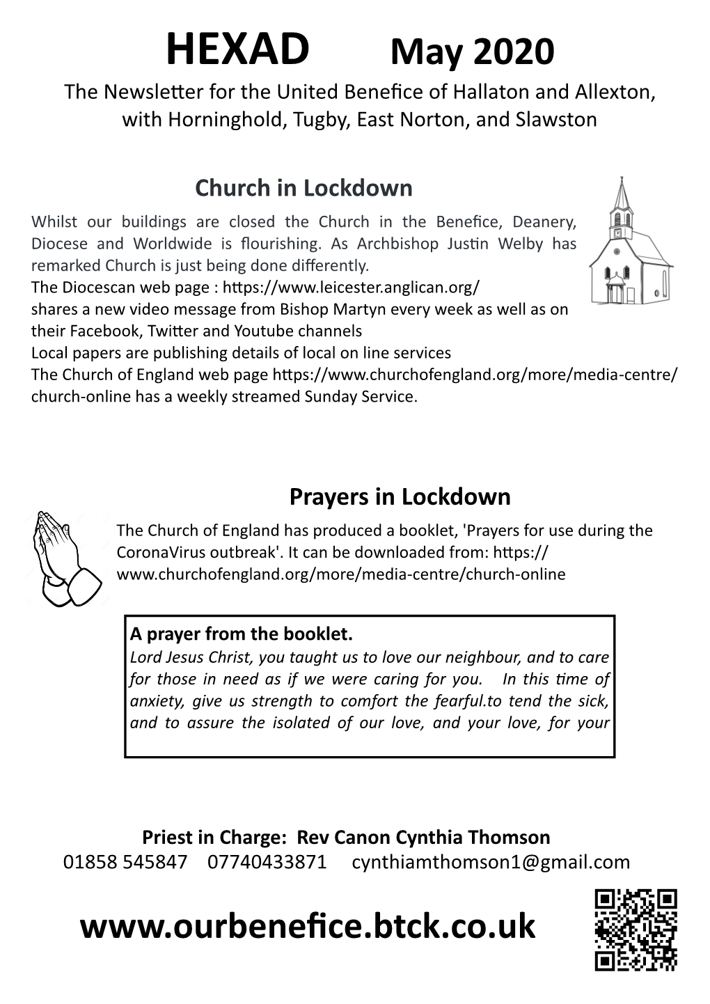 HEXAD May 2020 the Newsletter for the United Benefice of Hallaton and Allexton, with Horninghold, Tugby, East Norton, and Slawston