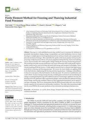 Finite Element Method for Freezing and Thawing Industrial Food Processes