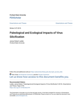 Paleological and Ecological Impacts of Virus Silicification