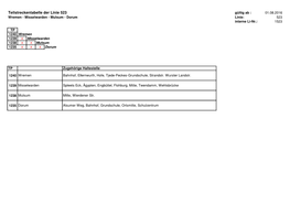 Teilstreckentabelle Der Linie 523 Gültig Ab : 01.08.2016 Wremen - Misselwarden - Mulsum - Dorum Linie: 523 Interne Li-Nr.: 1523