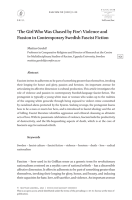 Violence and Passion in Contemporary Swedish Fascist Fiction