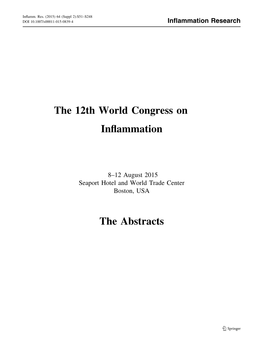 The 12Th World Congress on Inflammation