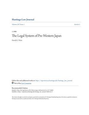The Legal System of Pre-Western Japan Harold G