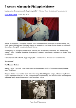 7 Women Who Made Philippine History