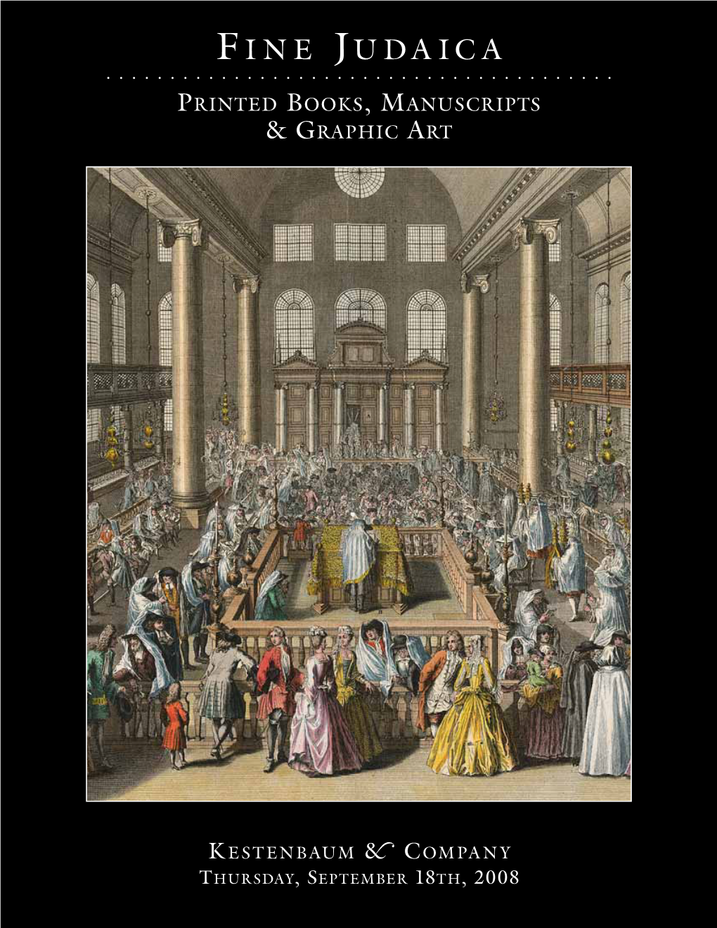 Fine Judaica, to Be Held September 18Th, 2008