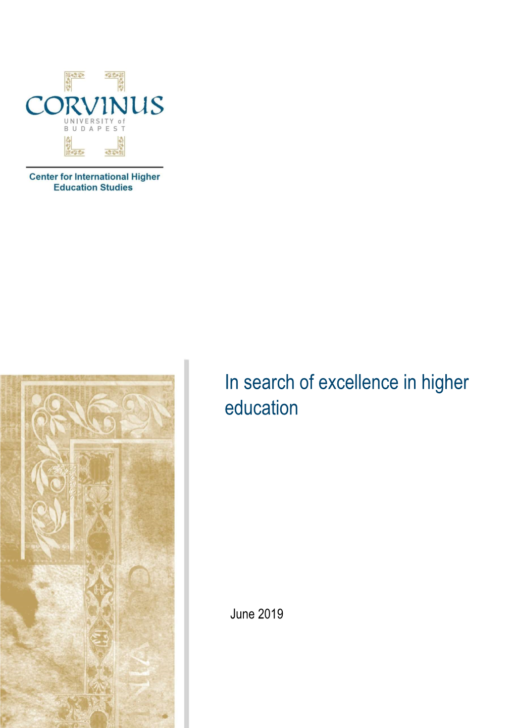 In Search of Excellence in Higher Education