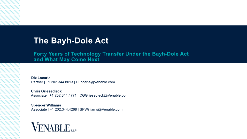 The Bayh-Dole Act