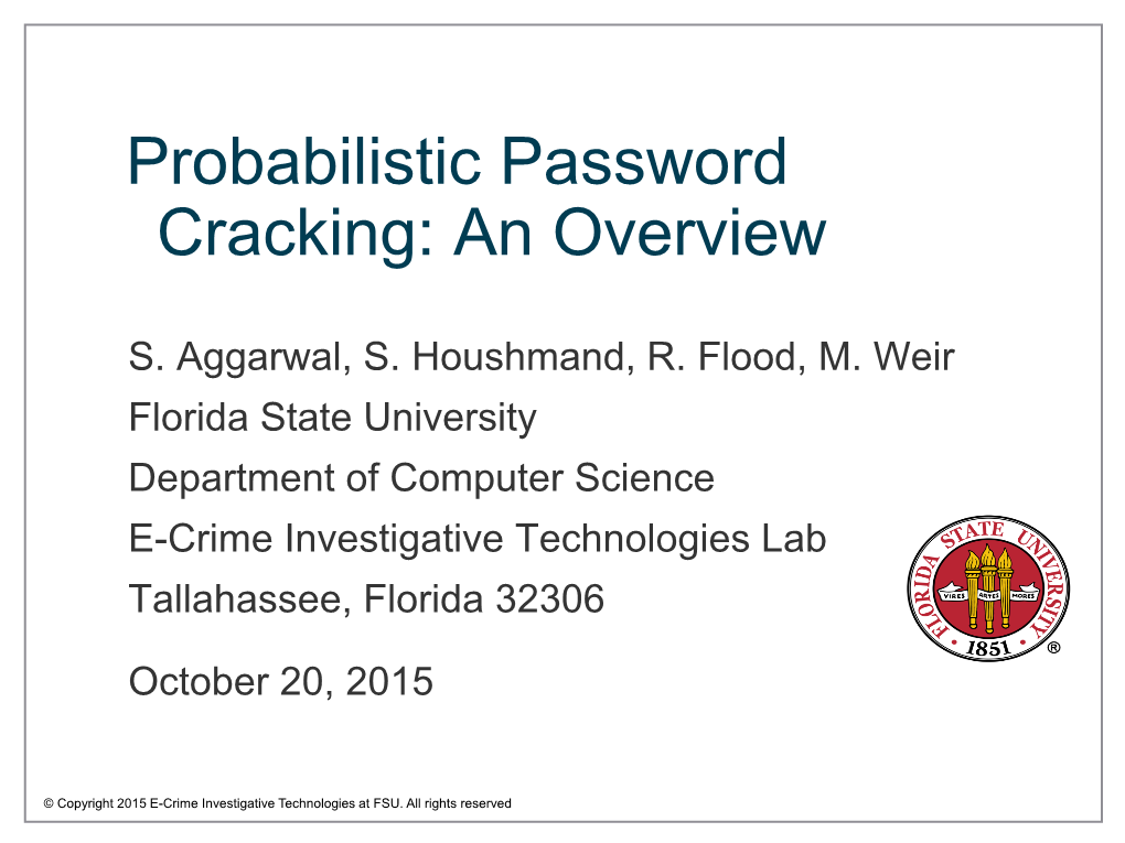 Password Cracking Research At