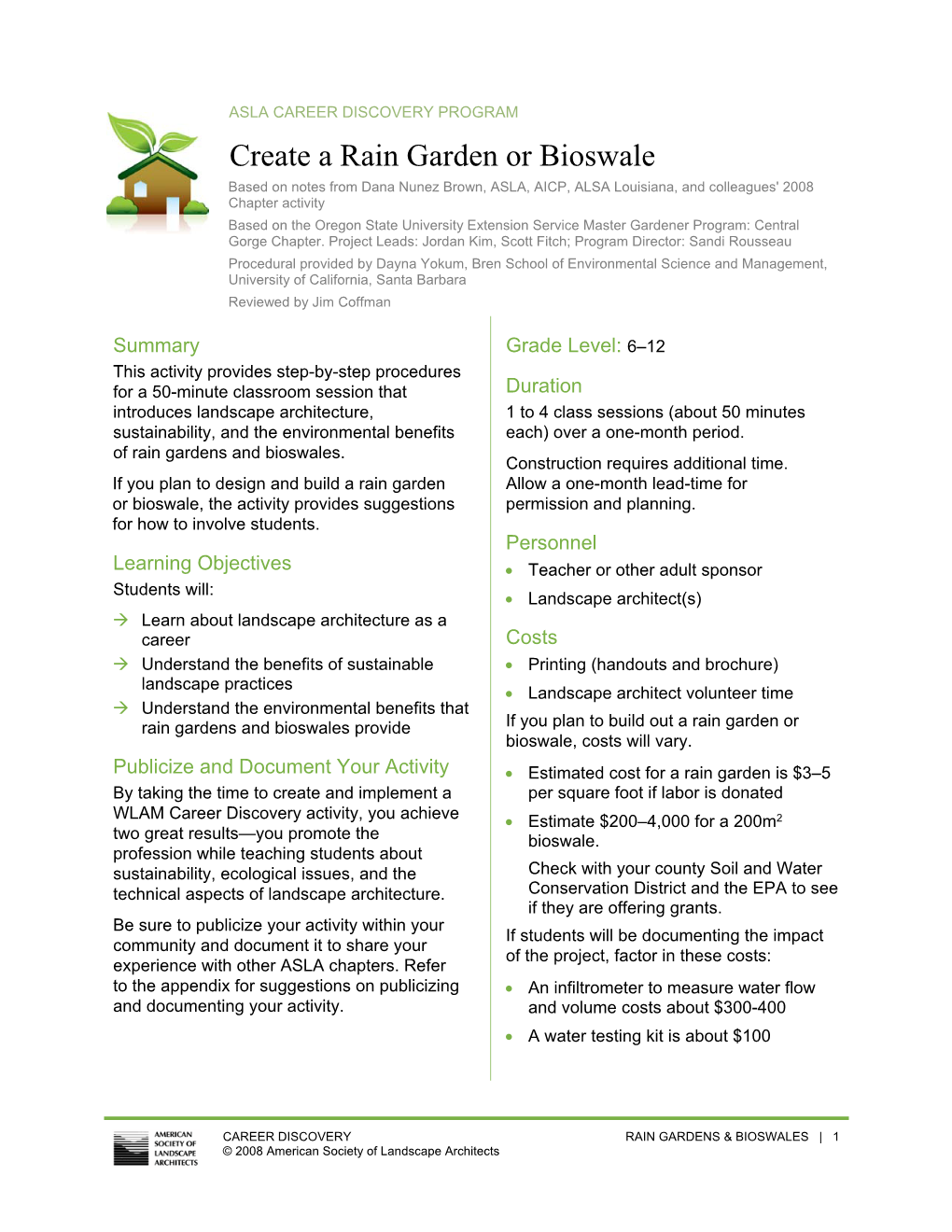 Create a Rain Garden Or Bioswale