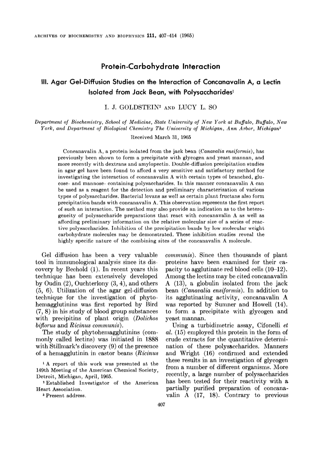 Protein-Carbohydrate Interaction